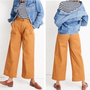 New Madewell Pleated Wide Leg Pants Golden Pecan